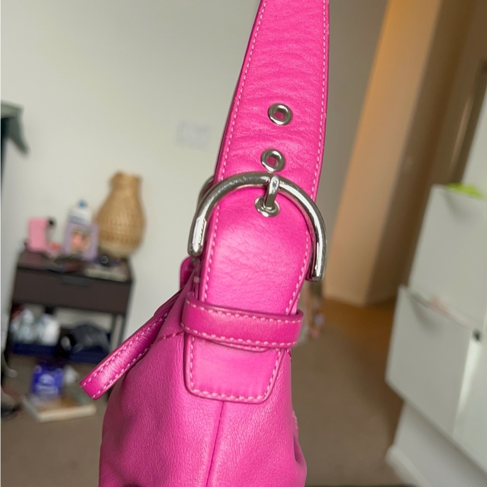 Coach Pink Leather Hobo Women's Bag